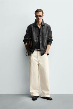 ZARA БРЮКИ RELAXED FIT, СВЕТЛО-БЕЖЕВЫЙ