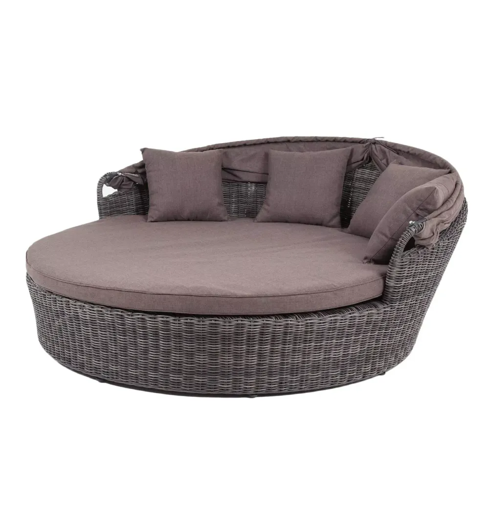 "Стильяно" плетеная кровать круглая, цвет графит