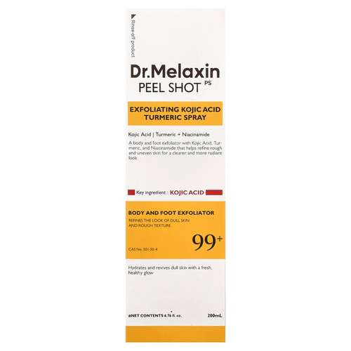 Dr.Melaxin, Peel Shot, отшелушивающий спрей с койевой кислотой и куркумой, 200 мл (6,76 жидк. унции)