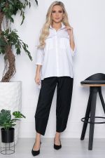 Рубашка с блестками на карманах Алтика (белая) Б10636 LT Collection