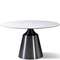 Стол Yoda Ø135 см, белая керамика, черная ножка