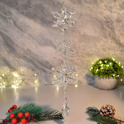 Подвеска "Волшебные снежинки" 32см, золотой