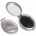 Расческа для волос массажная складная с зеркалом «Beauty Room», овал, узор бабочка, микс 4 цвета, 9*5,5см●