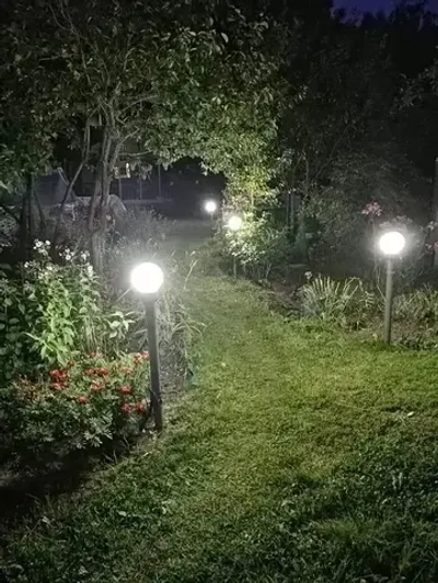 Светильник уличный НТУ садовый Шар белый. Фонарь на столб D200mm. Е27. IP54