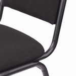 Стул COMFUR РС00Л, офисный, прочный черный каркас, текстиль, чёрный цвет