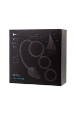 Тройное эрекционное кольцо с анальным хвостом Drop M-size (Цвет: черный)