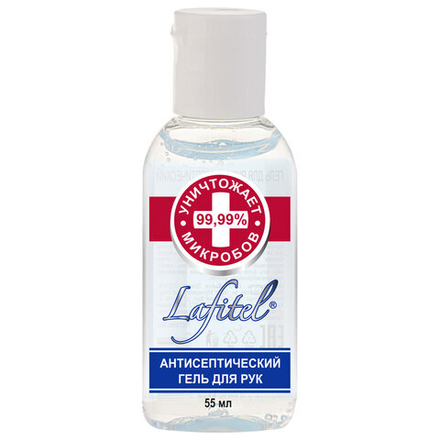 Антисептик-гель для рук (спирт 68%) 55 мл, LAFITEL (Лафитель), алоэ, честный знак