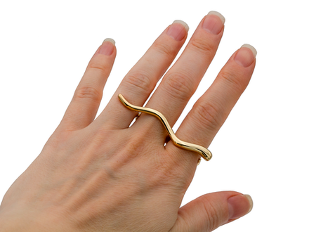 Кольцо на два пальца "Fluid" (уценка)