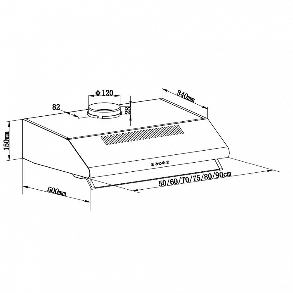 Кухонная вытяжка MAUNFELD MP-1 60 нержавеющая сталь
