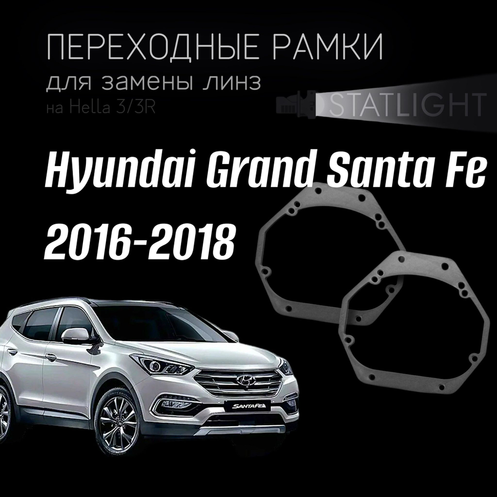 Переходные рамки для замены линз на Hyundai Grand Santa Fe 2016-2018 без AFS