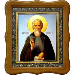 Сергий Радонежский Преподобный. Икона на холсте.