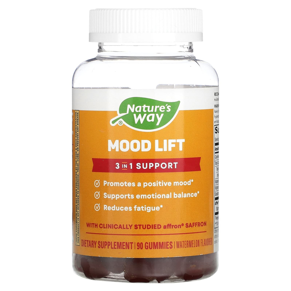 Nature's Way, Mood Lift, арбуз, 28 мг, 90 жевательных мармеладок (14 мг в 1 жевательной мармеладке)