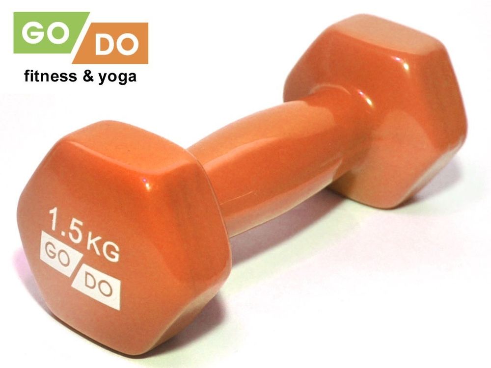 Гантель GO DO в виниловой оболочке.  Вес 1,5  кг.  (Оранжевый)