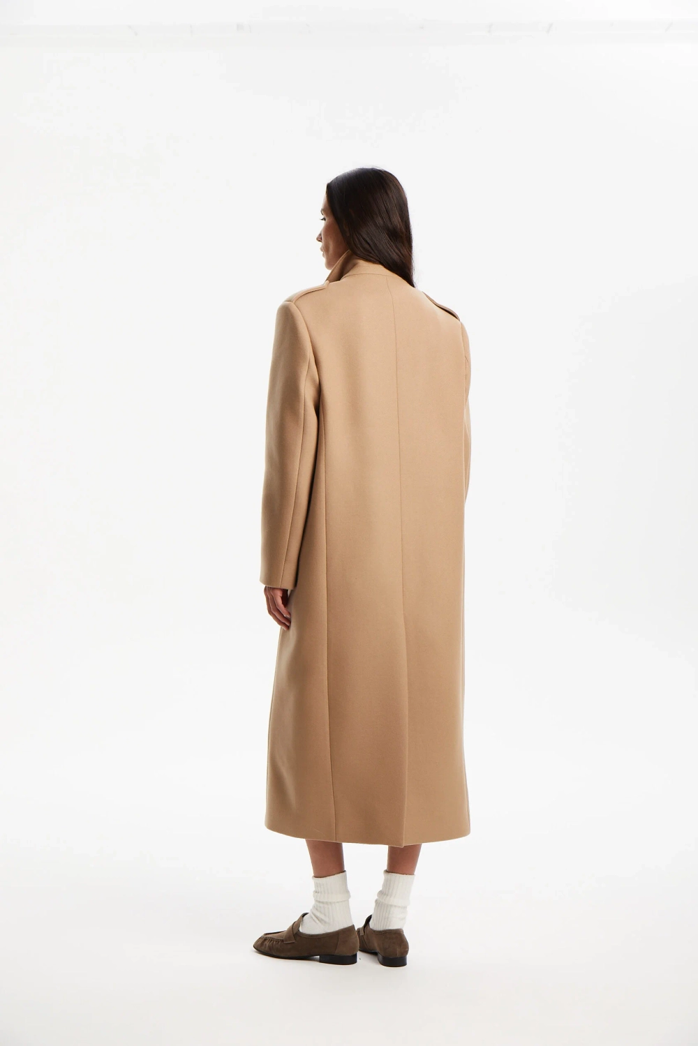 Пальто прямое, Бежевый