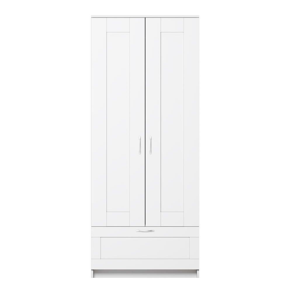 Шкаф СИРИУС комбинированный 2 двери и 1 ящик (белый)
