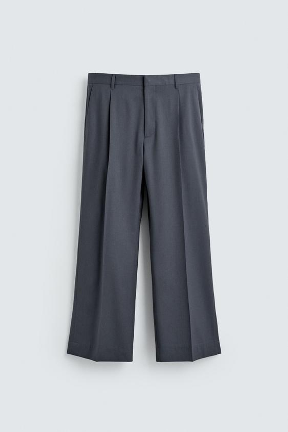 ZARA КОСТЮМНЫЕ БРЮКИ FLARE FIT ИЗ ШЕРСТИ, СИНИЙ