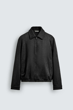 ZARA КУРТКА ИЗ ИСКУССТВЕННОЙ ЗАМШИ, ЧЕРНЫЙ