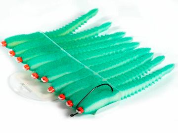 Приманки поролоновые 3D Ex WORM WGn 12см под офсетный крючок размер 1/0, 2/0, 3/0 10шт набор