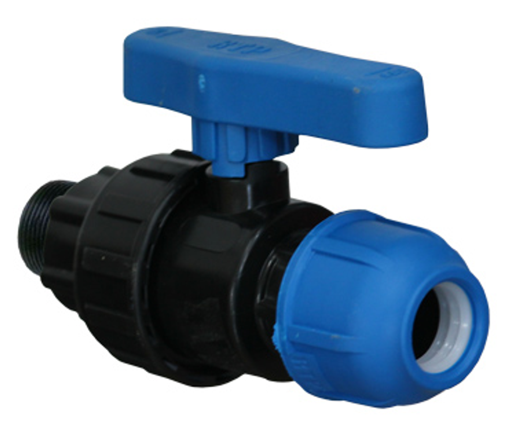 Кран шаровый ПНД НР 25*3/4"