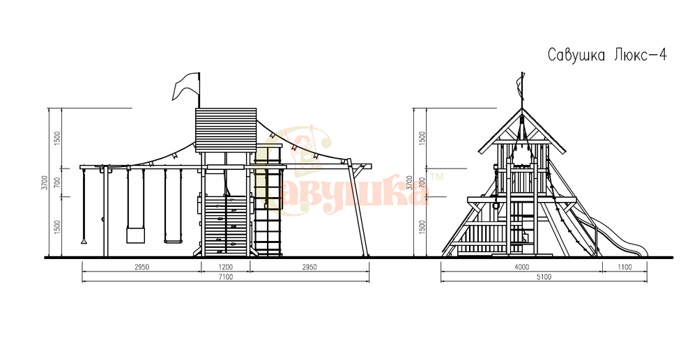 Деревянный игровой комплекс Савушка Lux - 4