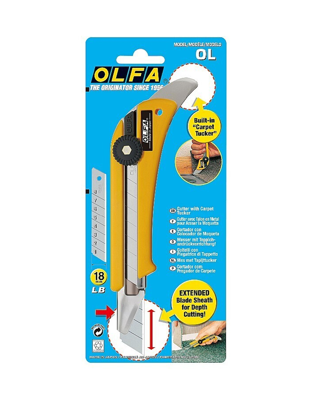 OLFA с выдвижным лезвием 18 мм, нож (OL-OL)