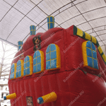 Большой надувной батут-горка "Корабль флибустьеров" 14*8*6 м