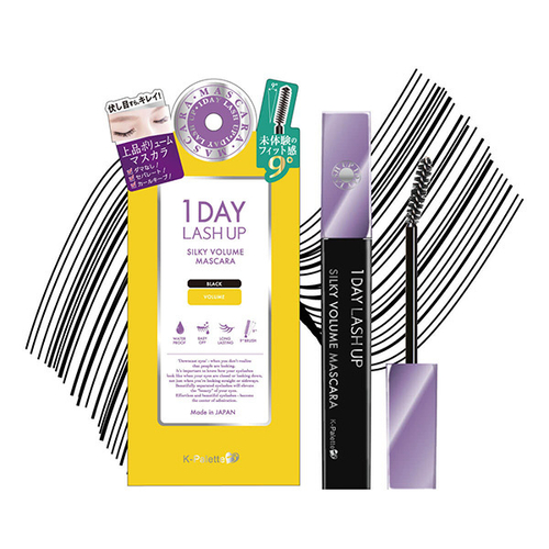 Супер водостойкая тушь для ресниц Насыщено-черная Объем Разделение и Подкручивание K-Palette 1 Day Lash Up Silky Volume Mascara Black