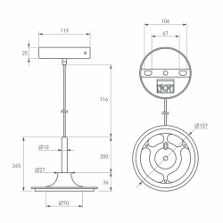 Подвес SPX-HANG-R150-L1400 (WH) (Arlight, Металл) 041115