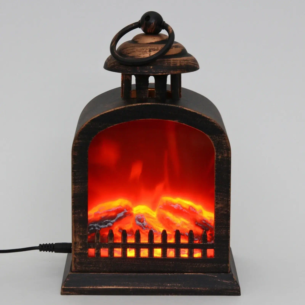 Сувенир с подсветкой «КАМИН - Вечер уюта» 15*12*23 см (питание от USB и батареек)