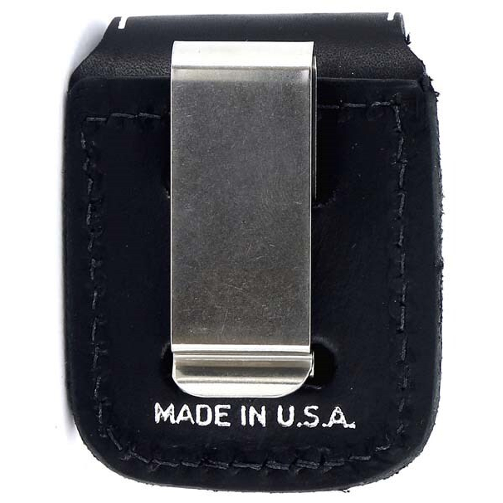 Чехол для зажигалки Zippo черный с клипсой