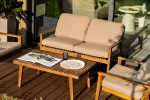 Диван из акации Joygarden МОНА 2-х местный, Natural Teak, бежевый