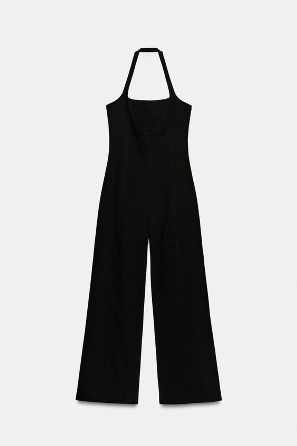 ZARA КОМБИНЕЗОН С ГОРЛОВИНОЙ ХАЛТЕР — ZW COLLECTION, ЧЕРНЫЙ