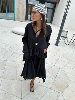 Платье шелк "Романтик" (черный)