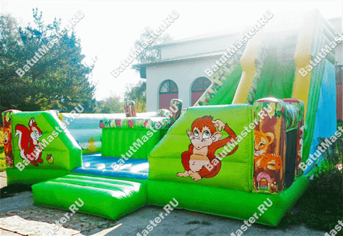 Коммерческий надувной батут-горка "Райский лес"