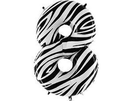 Г 40"/102 см Цифра Zebra (Зебра) "8", 1 шт.