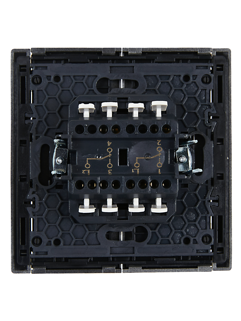 FORTE&PIANO Выключатель 2-клавишный проходной 10А FP507 сталь IEK