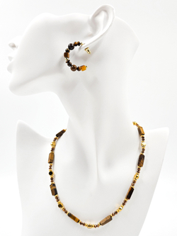 Серьги женские из камня тигровый глаз