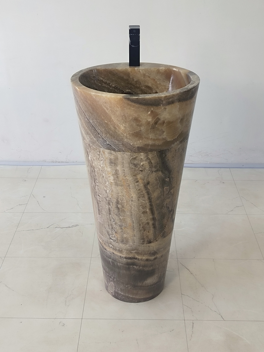 Раковина напольная из оникса Grey ON-61365 (45*45*90)