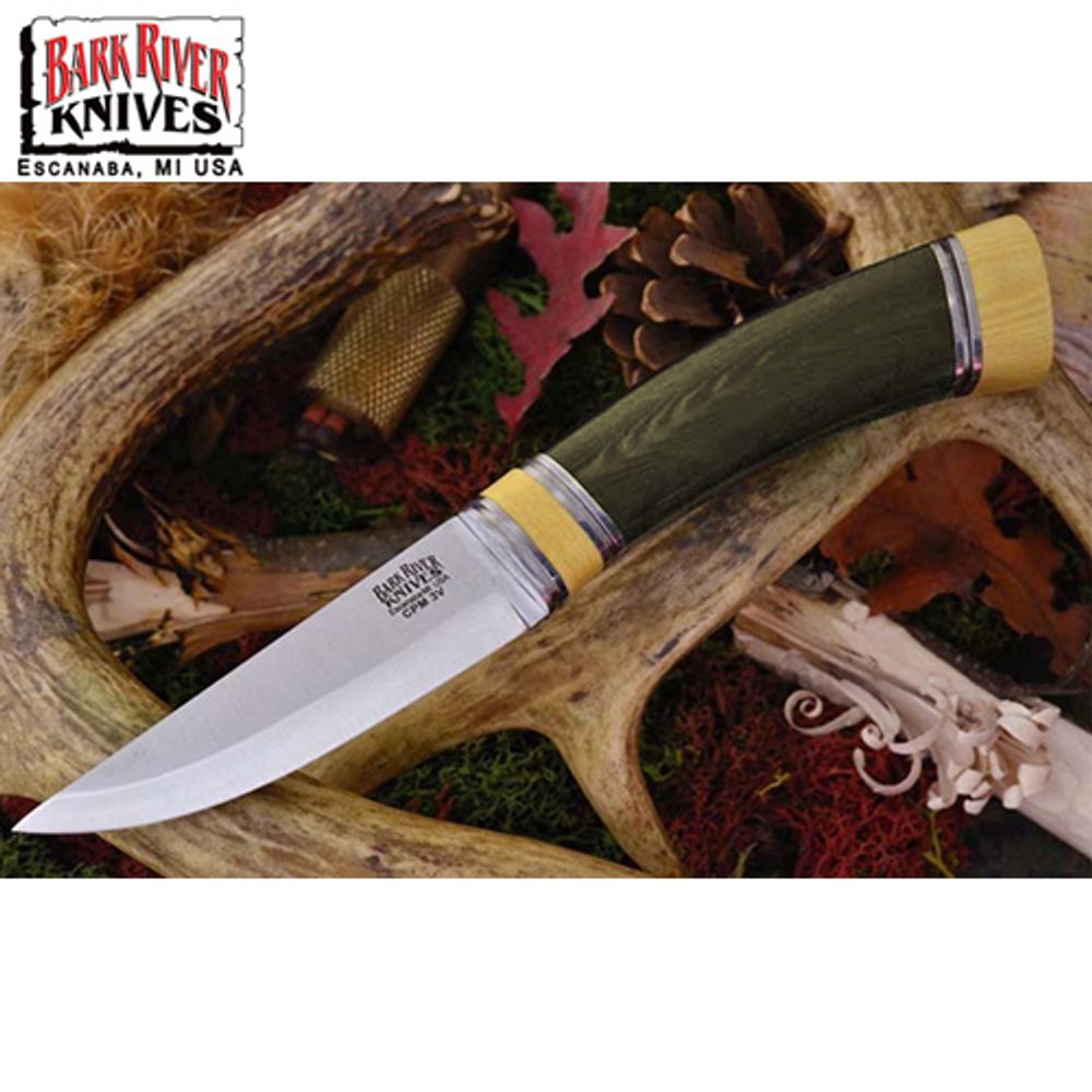 Нож Bark River Scandi модель Green Linen Micarta Ivory Spacer