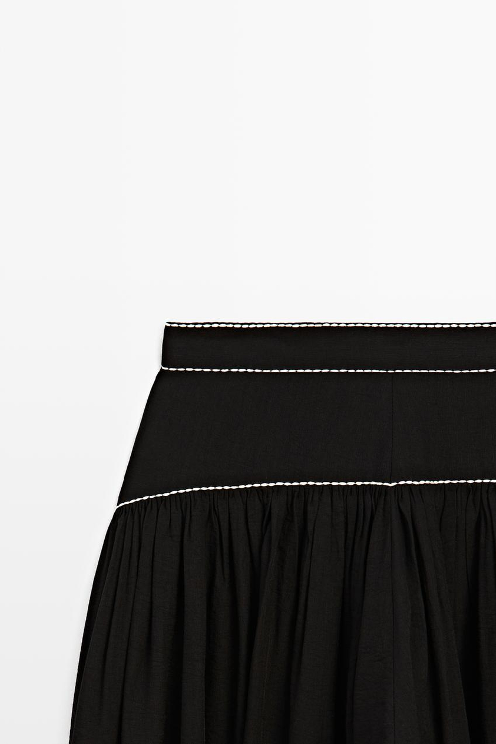 Massimo Dutti Контрастные струящиеся брюки, черный