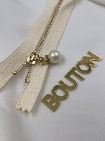 Молния светло-бежевая золото жемчуг