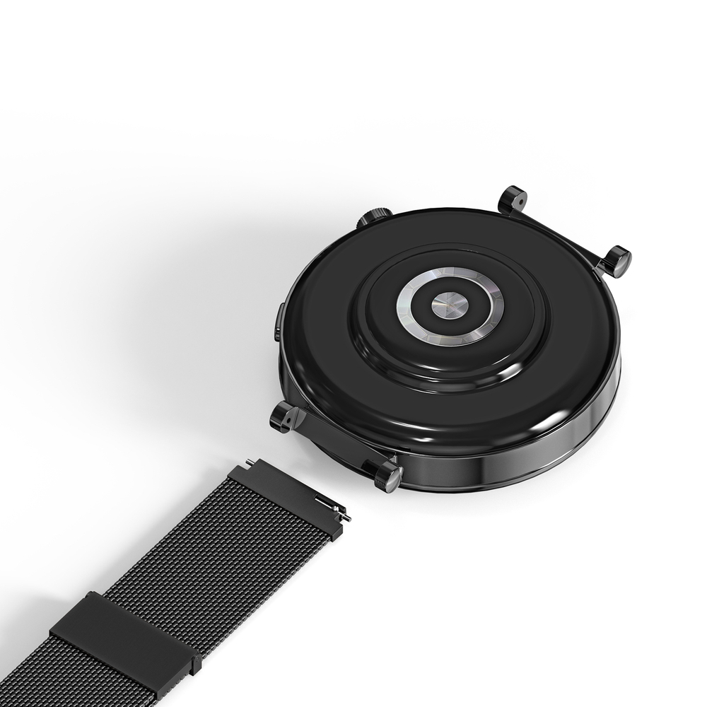 Ремешок из нержавеющей стали черного цвета от Dux Ducis для смарт часов Huawei watch GT4, GT5, GT5 Pro (18мм), серия Milanese Series (миланская петля)