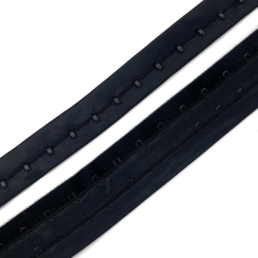 Застежка 2 крючка метражом черная