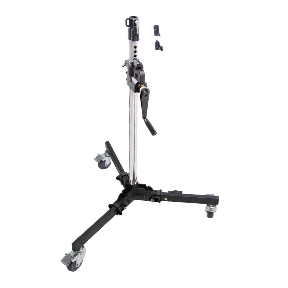 Стойка с редукторной колонной KUPO 382MH LOW BASE WIND-UP STAND на колесах