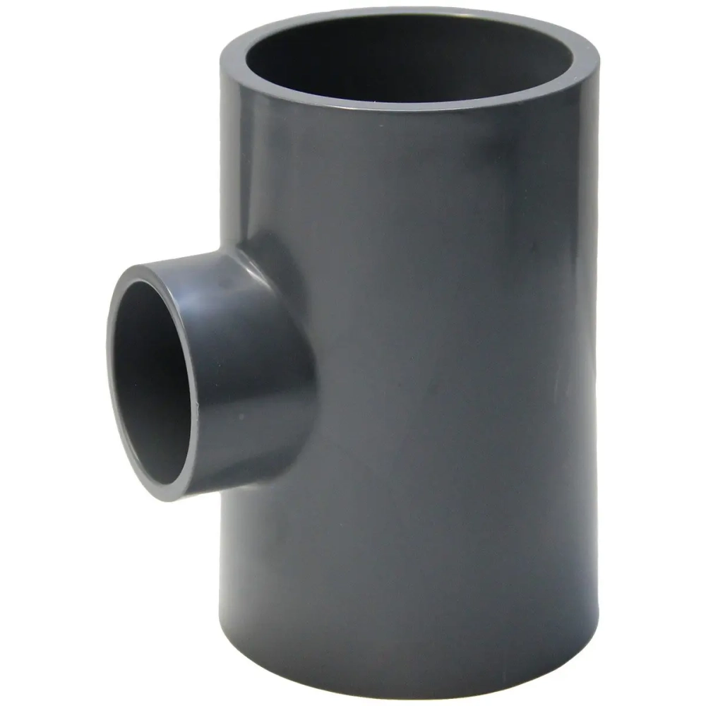 Тройник 90° ПВХ (НПВХ) переходной под клей (Ру16), Россия