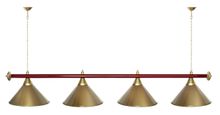 Лампа STARTBILLIARDS 4 пл. (плафоны зеленые,штанга зеленая,фурнитура золото)