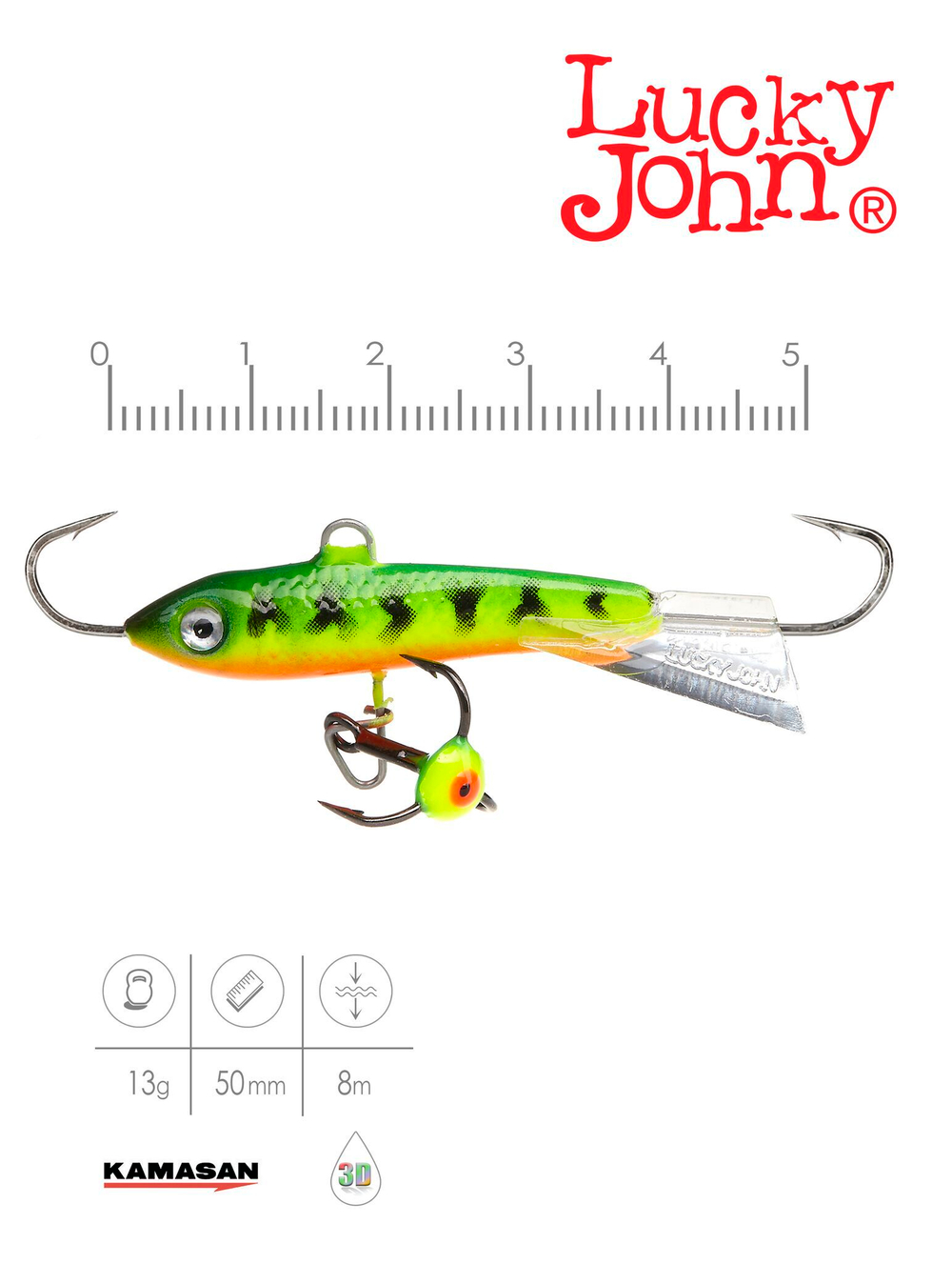 Балансир Lucky John CLASSIC 5 с тр. 50мм/20 блистер