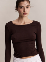 Лонгслив Fay Longsleeve Crop-top in Truffle