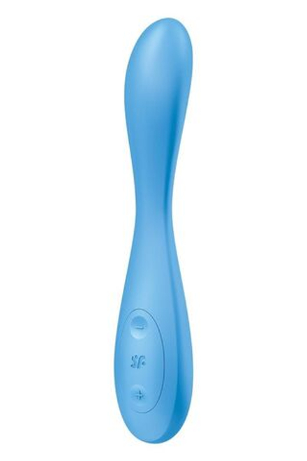 Голубой гибкий вибромассажер Satisfyer G-Spot Flex 4+ - 19 см.