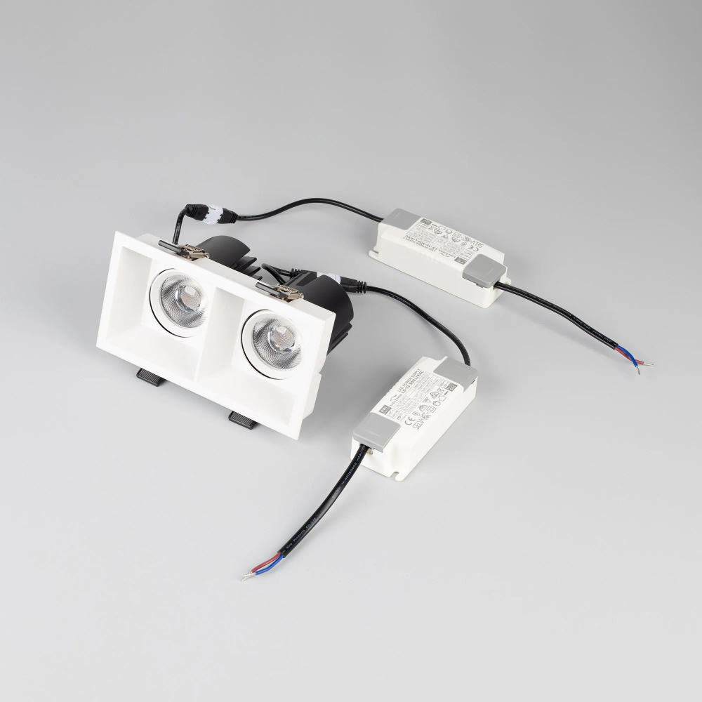 Светильник MS-FLOW-BUILT-S157x85-2x12W Warm3000 (WH, 15 deg, 230V) (Arlight, IP20 Металл, 5 лет) 055919